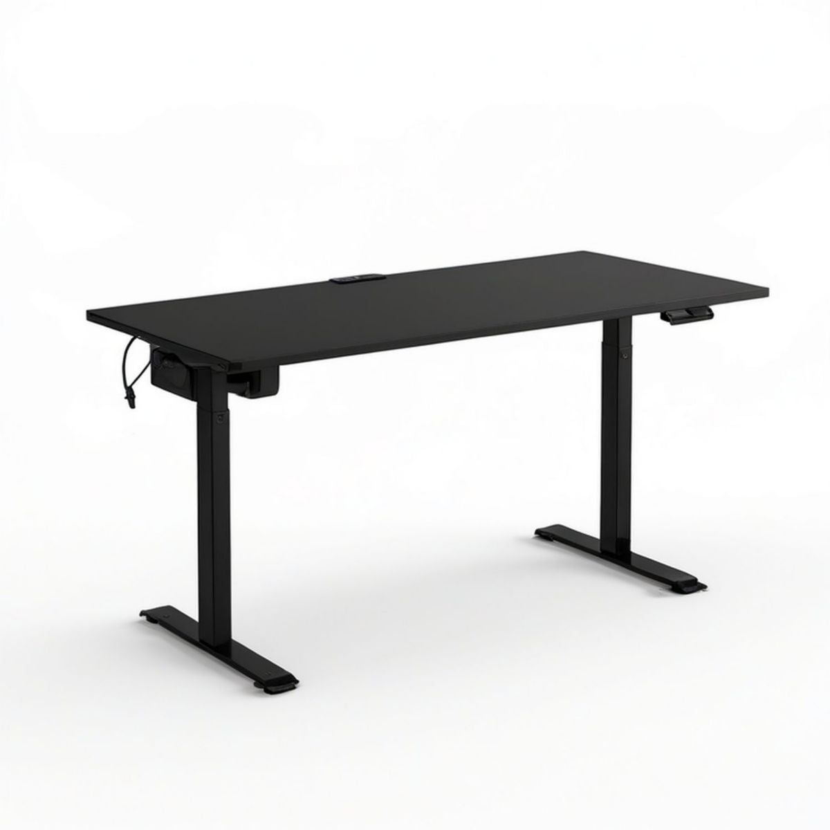 Elektrisch höhenverstellbarer Schreibtisch 140 x 60 cm Schwarz, Höhe 72–118 cm